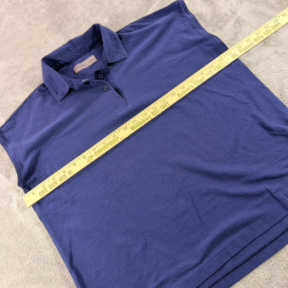 FIGS Tailored Scrubs Top Women Small Navy Pima Cotton Sleeveless Polo W21WW1009 - Picture 3 of 8